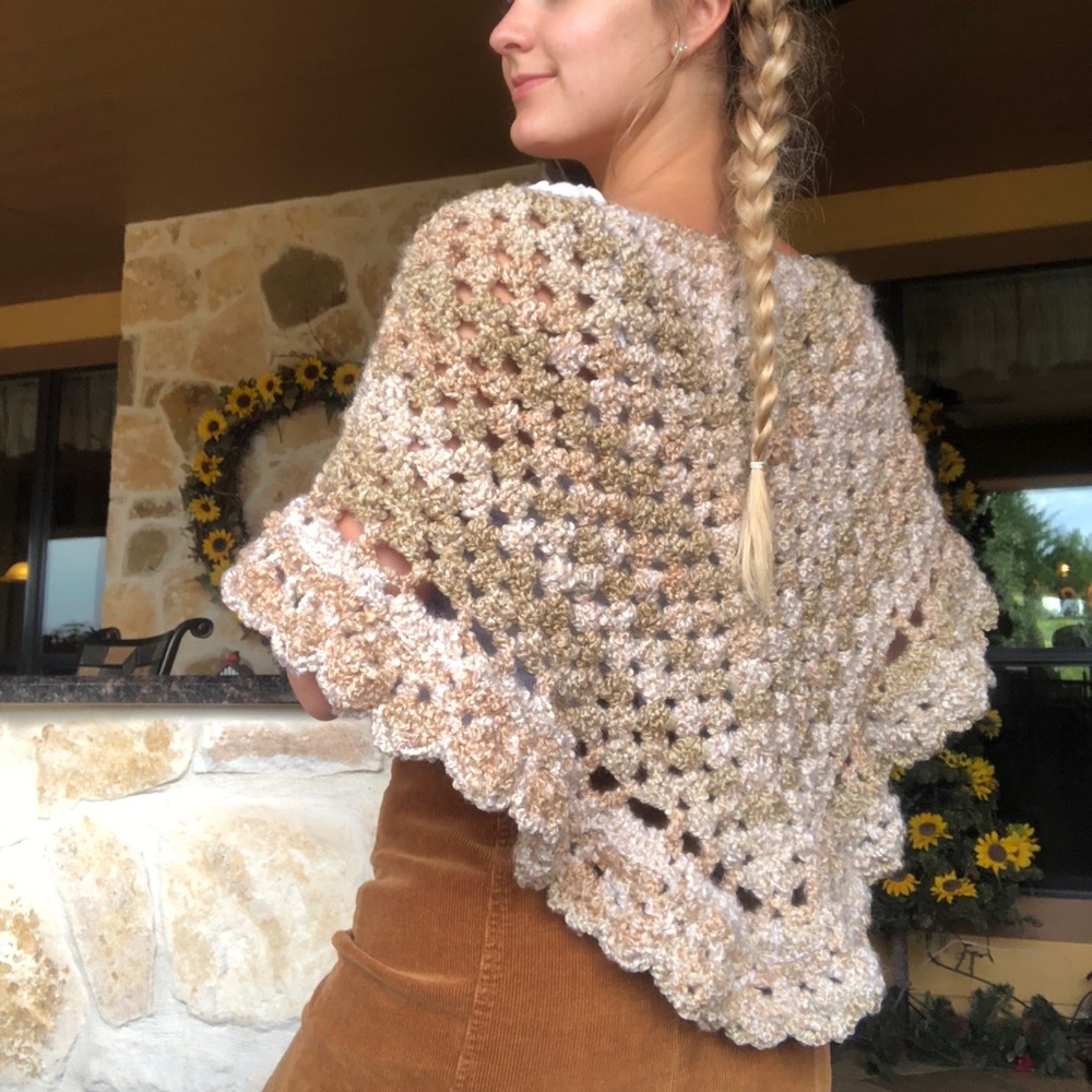 Handmade crochet shawl